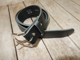 Lederen riem 4 cm zwart