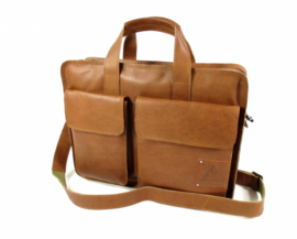 Laptoptas twinner 15,6 inch cognac