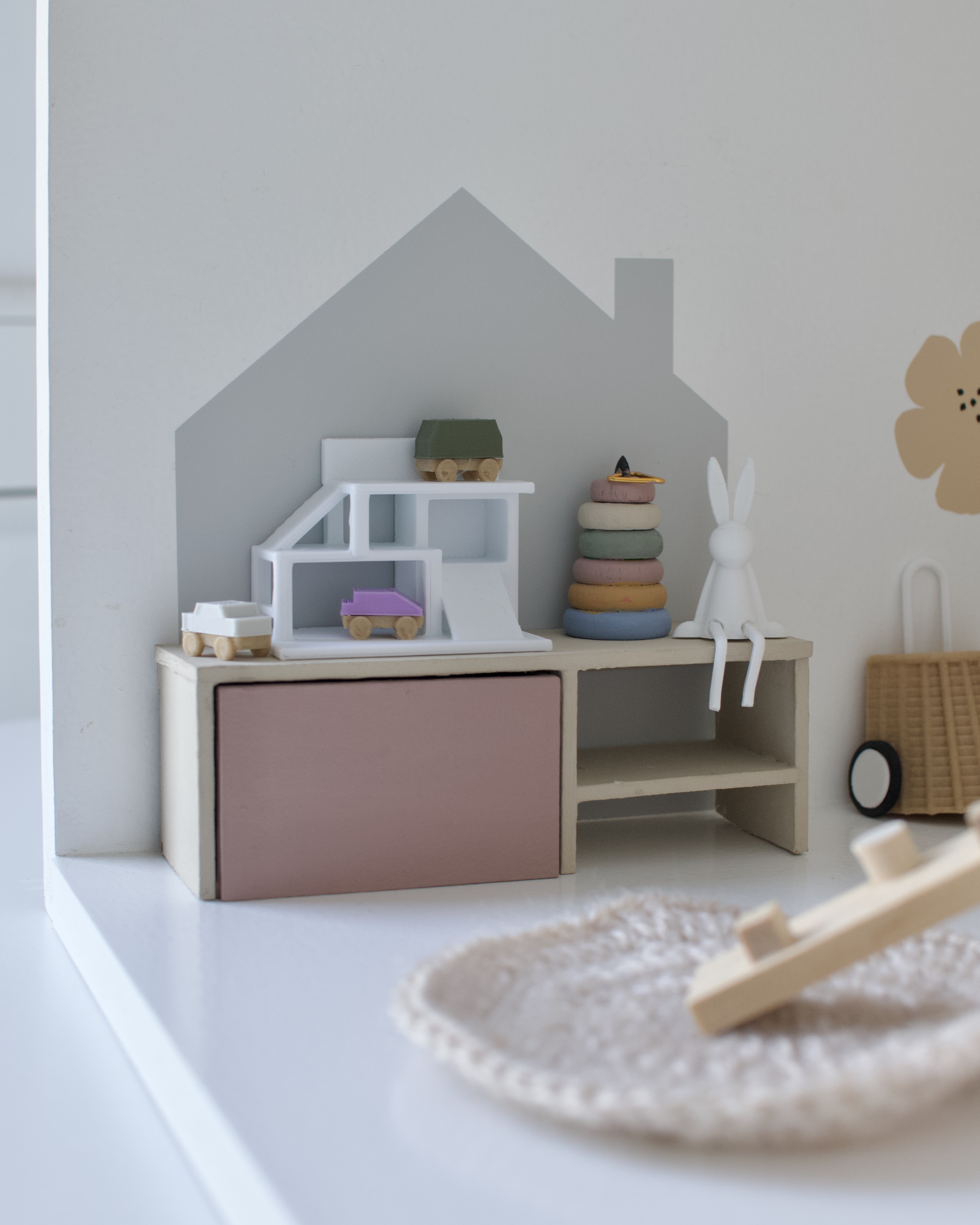 Poppenhuis stickers - Huisje op de muur