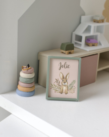 Poppenhuis mini kunst - konijn (gepersonaliseerd)