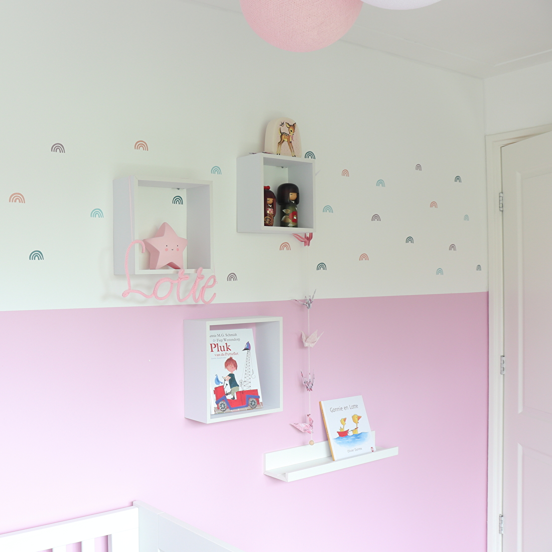 Inspiratie klanten Moonwalk Teddybear regenboogsticker kinderkamer en babykamer