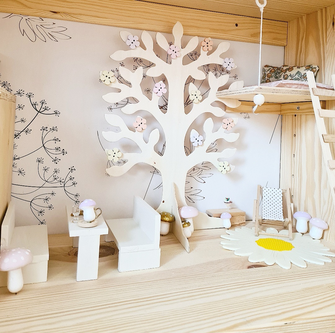 Mini binnenkijker poppenhuis met heel veel leuke DIY meubeltjes