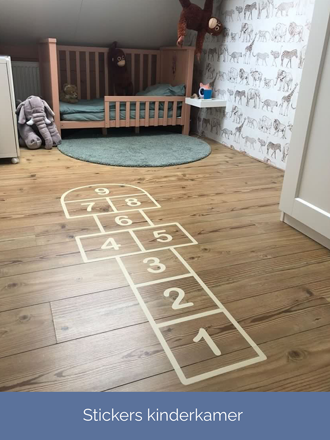 Inspiratie stickers kinderkamer met een toffe hinkelbaan