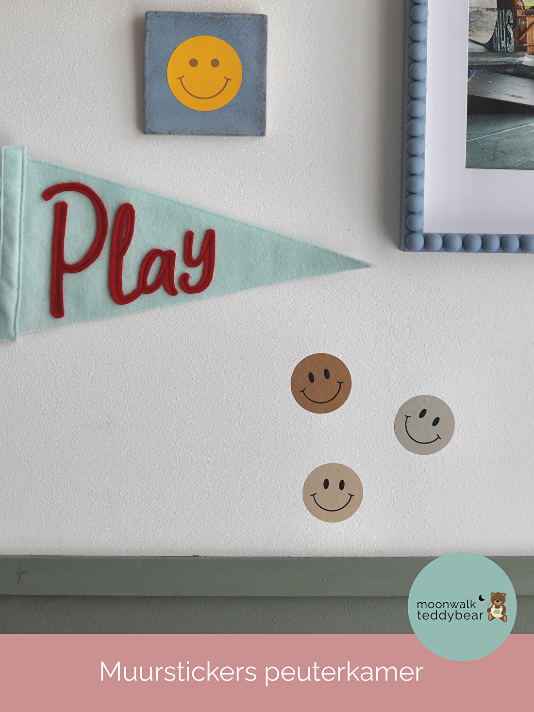 Inspiratie muurstickers kinderkamer met smileys