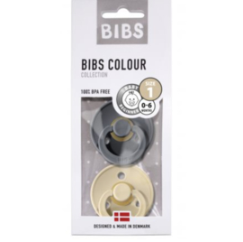 BIBS Set/2 speentjes iron/beige T1