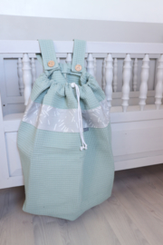 Boxzak, Wafel oud groen + grey confetti