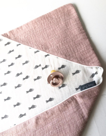 Wikkeldoek Mother Nature Dusty Pink/ Linen Fisch