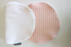 Spuugdoek - Wafel oud roze/ badstof wit