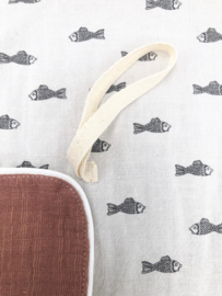 Speendoek, Mother Nature Dusty Terra  linen Fisch