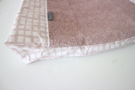 Aankleedkussenhoes -  Oud roze katoen raster
