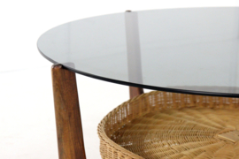 Ronde salontafel met lectuurhouder "Hilla"