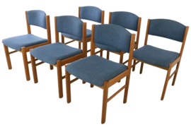 Set van 6 Deense eetkamerstoelen 'Joppe'