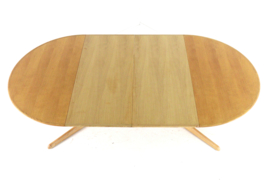 Ronde 2x verlengbare eiken eettafel 'Veerst'