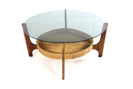 Ronde salontafel met lectuurhouder "Hilla"
