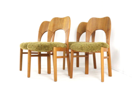 Set van 4 eiken eetkamerstoelen 'Seest'