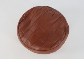 patchwork bruine poef