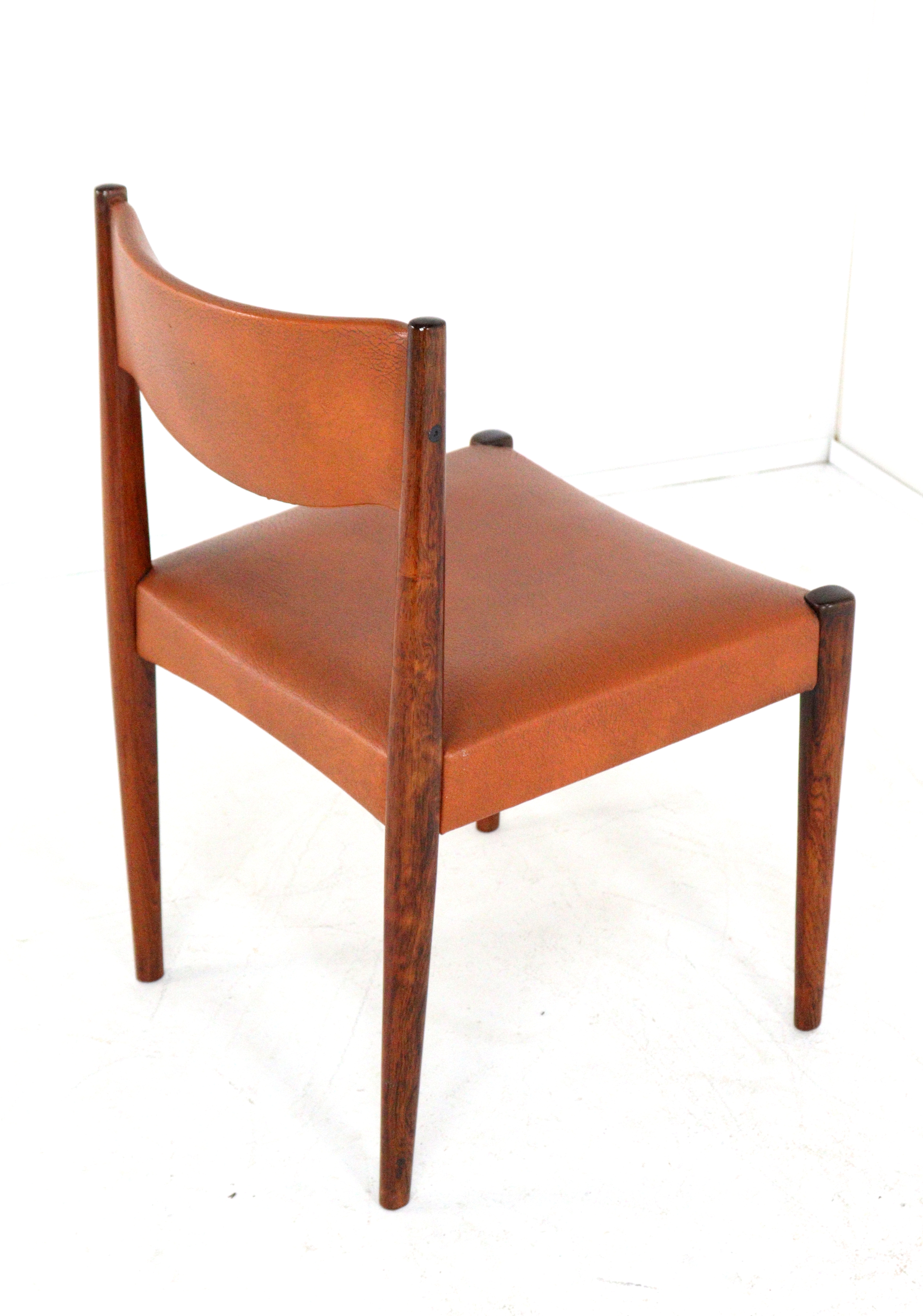 Set van 6 palissander eetkamerstoelen 'Cellemuiden'