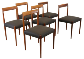 Set van 6 palissander Lübke eetkamerstoelen 'Bernsburg'