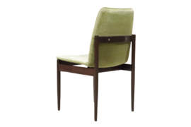 Set van 6 Thereca eetkamerstoelen groen velours