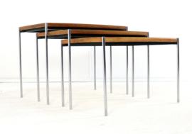 Set van 3 nesting tables Lämmle and Co met omkeerbaar blad