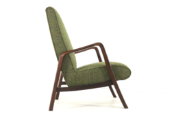 Knicos fauteuil  in Wengé met Groene stoffering | 2 stuks beschikbaar