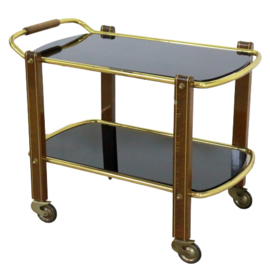Trolley / Barcart met donkere glazen bladen