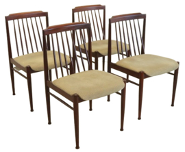 Set van 4 palissander eetkamerstoelen 'Sallenthin'