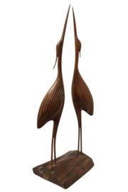 Teakhouten reiger-duo