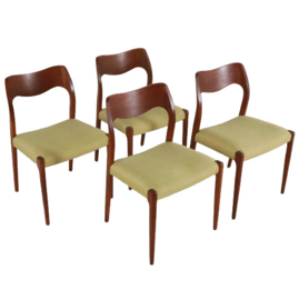 Set van 4 eetkamerstoelen Niels O Möller model 71