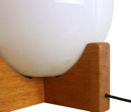 Tafellamp hout + bol