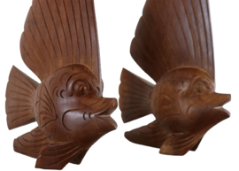 Set van 2 houten vissen