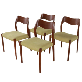 Set van 4 eetkamerstoelen Niels O Möller model 71