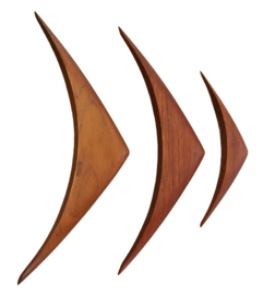 Gestileerde houten wandvogels / vissen