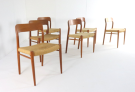 Set van 6 Niels O Möller model 75 stoelen