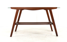 Salontafel met glas en lectuurhouder