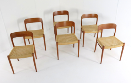 Set van 6 Niels O Möller model 75 stoelen