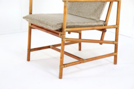 Set van 4 safari bamboo stoelen + tafeltje 'Geleen'