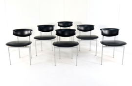 Set van 6 Rudolf Wolf voor Meander Alpha stoelen 'Doorn'