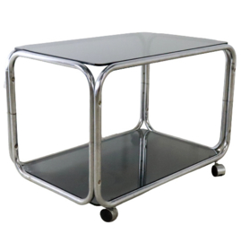 Chromen trolley  met rookglas bladen 'Ursum'