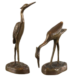 Set van 2 bronzen vogels