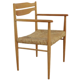 Set van 6 eetkamerstoelen met rattan "Flechtheims"