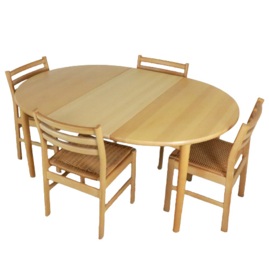 Deense eetkamerset | 4 stoelen + tafel 'Tanthof'