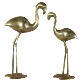 Set van 2 messing flamingo's