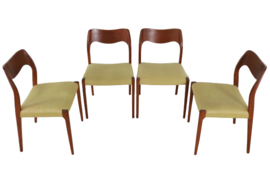 Set van 4 eetkamerstoelen Niels O Möller model 71