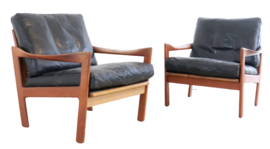 Set van 2 fauteuils Illum Wikkelso voor Niels Eilersen 'Hussum Ballum'
