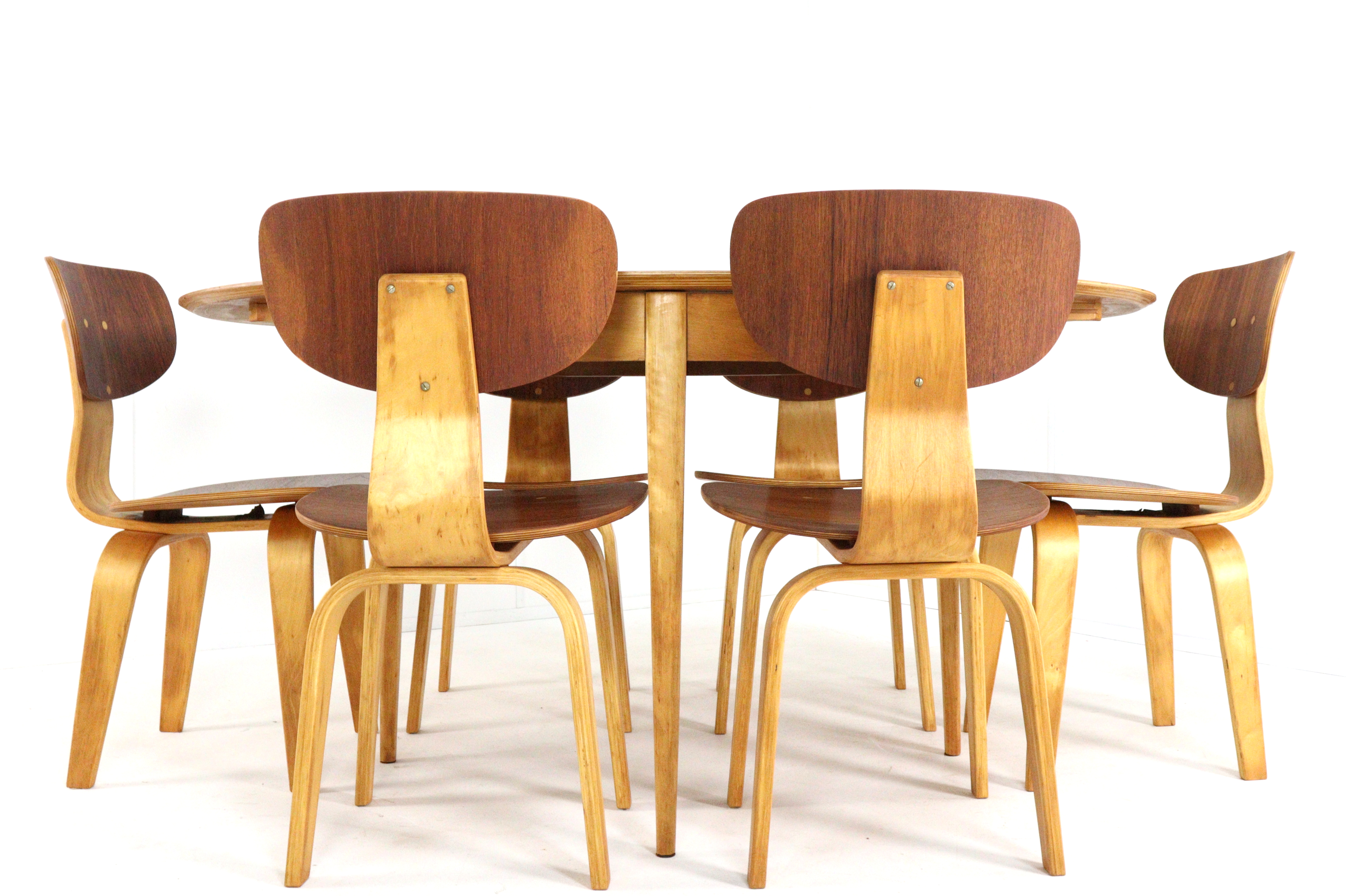 Cees Braakman voor Pastoe eetkamerset TB35 eettafel + 6 SB02 stoelen