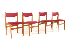 Set van 4 stoelen Erik Buch model 89 'Tjele'