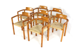 Set van 7 eetkamerstoelen in de stijl van Daumelier