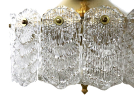 Messing hanglamp met frosted iced glas