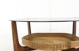 Ronde salontafel met lectuurhouder "Hilla"